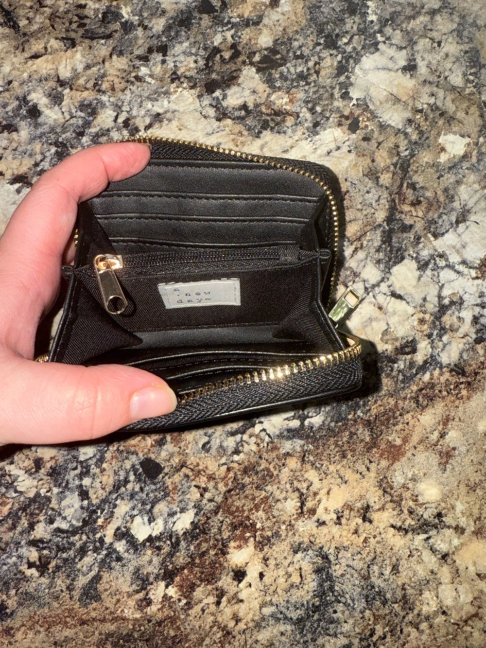 Compact Black Zip Wallet - Picture 4 of 4